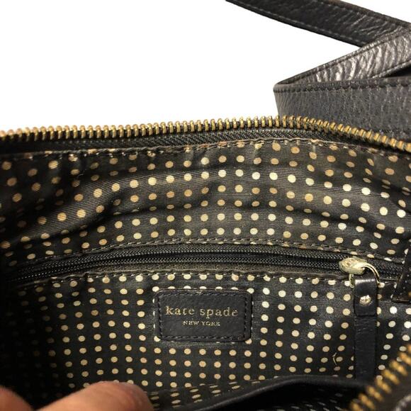 KATE Spade Black Leather Crossbody Bag Retro Classic - Picture 8 of 16